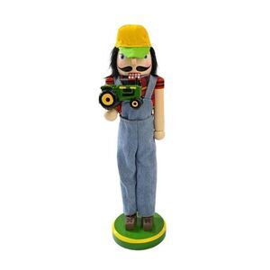 Farmer Nutcracker Western Green Tractor Figure Christmas Casual Home Decor New